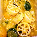 recipe Pasta wheels with Squash soup and Zucchini balls