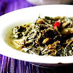 recipe Laing (Taro leaves and stalks in coconut milk)