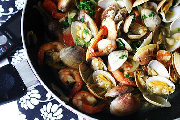 recipe Clams in white wine