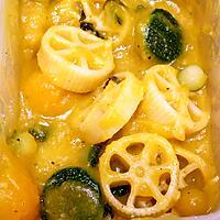 recipe Pasta wheels with Squash soup and Zucchini balls