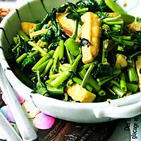 recipe Adobong Kangkong with fried tofu